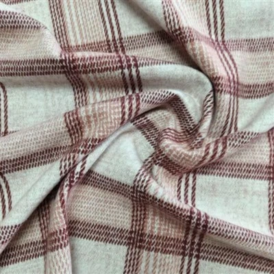 Ffabrig plaid jacquard gwau wedi'i frwsio
